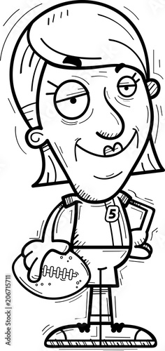 Confident Cartoon Senior Football Player