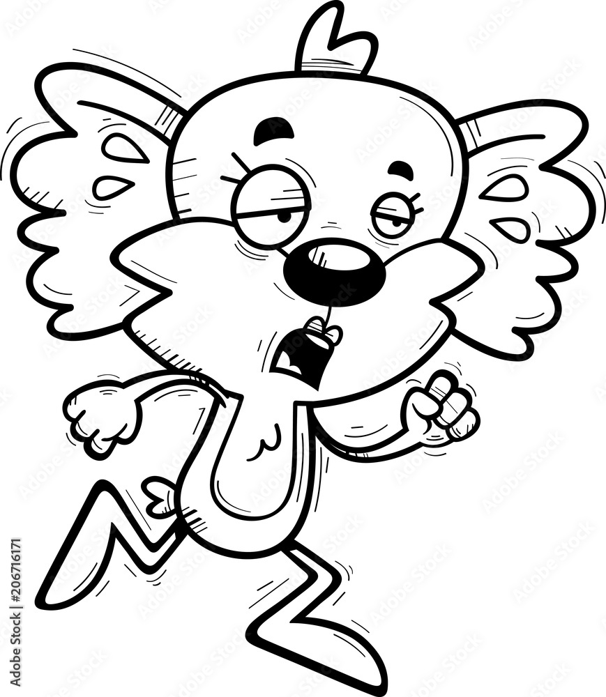 Exhausted Cartoon Female Koala Exhausted Cartoon Female Koala