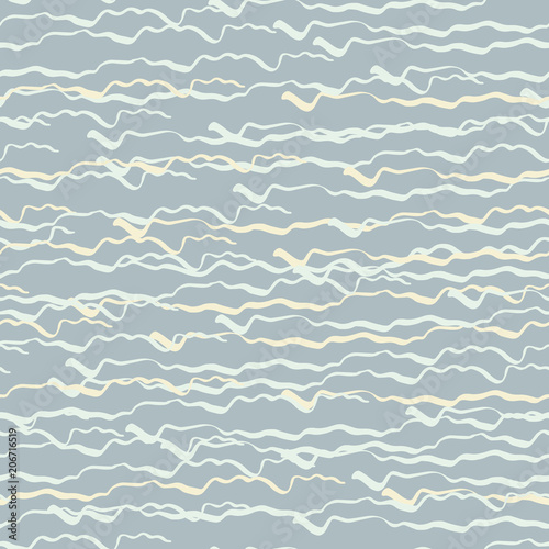 Seamless pattern with wavy lines. Hand drawn. Vector illustration.