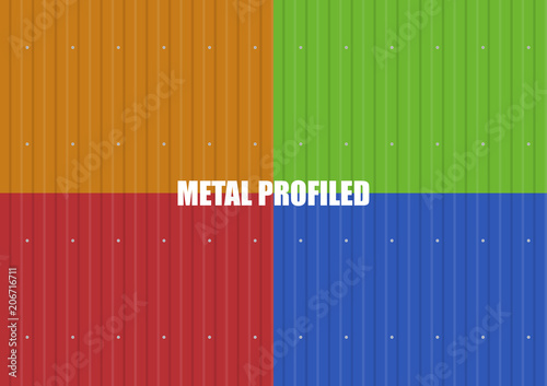Vector set of color metal profiled.