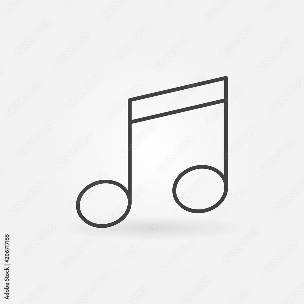 Music note vector simple icon in thin line style Music note vector simple icon in thin line style