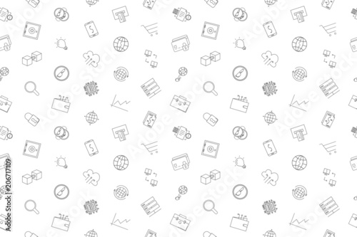 Vector Fintech pattern. Fintech seamless background
