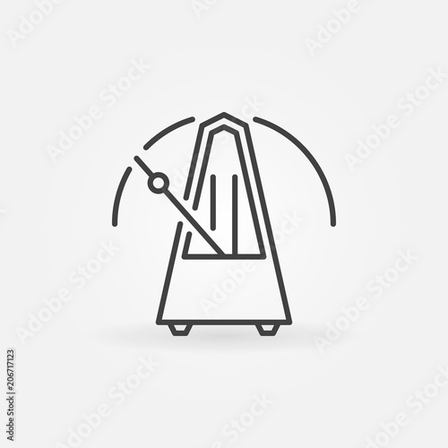 Metronome vector icon in thin line style