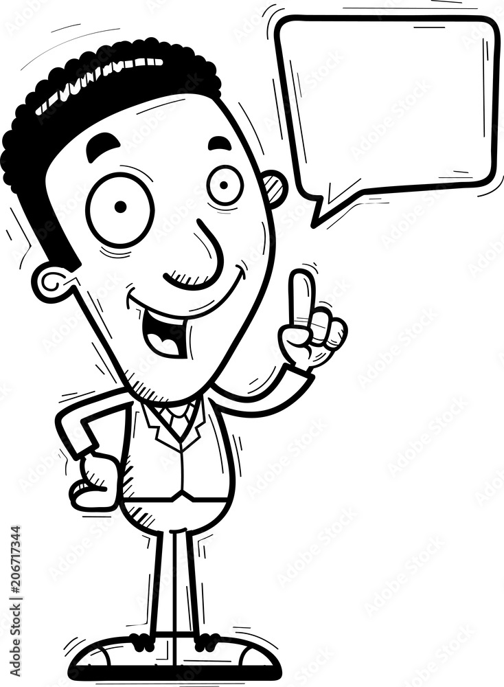 Cartoon Black Businessman Talking Cartoon Black Businessman Talking