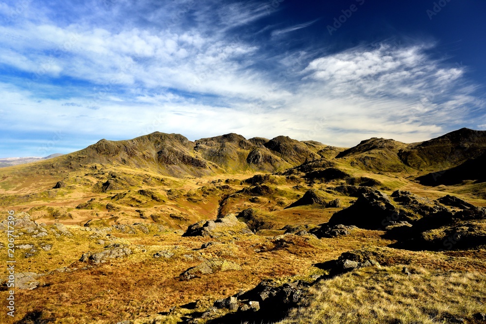 Scafell Pike above Eskdale valley