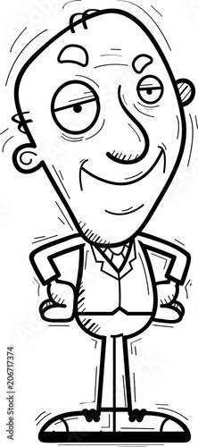 Confident Cartoon Senior Businessman