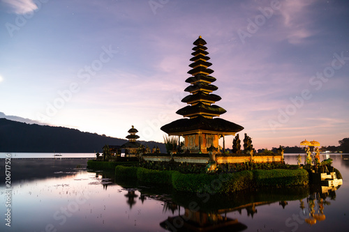 Beratan Temple in the morning   one of the most beautiful landmark in Bali  Indonesia