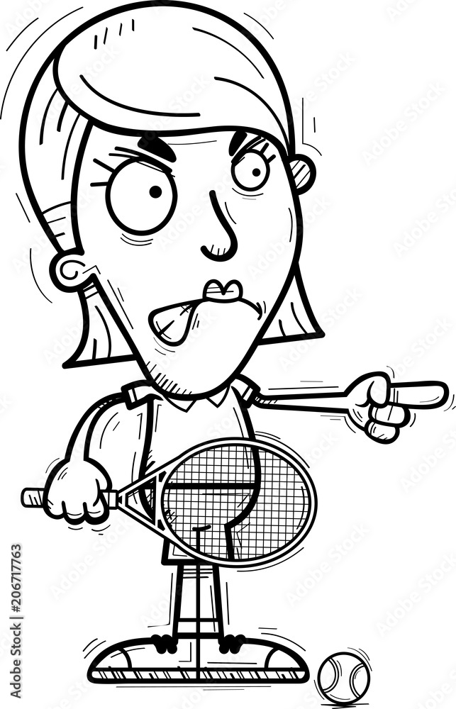 Angry Cartoon Tennis Player Angry Cartoon Tennis Player