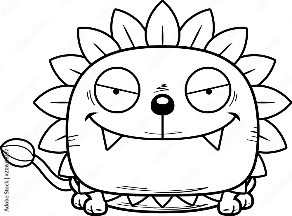Cartoon Sly Dandelion Lion Cartoon Sly Dandelion Lion