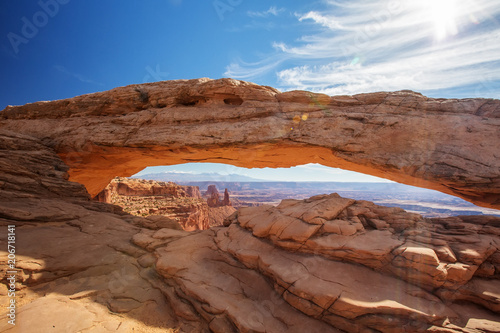 Spectacular viwe to Mesa arch in Canyonlands National park in Utah  USA