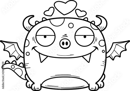 Cartoon Dragon in Love