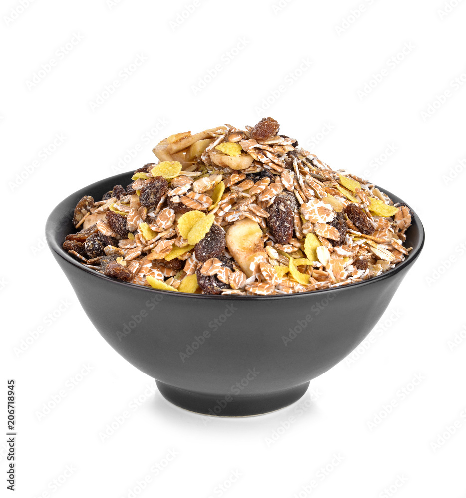 Breakfast Muesli isolated on white. Breakfast Muesli isolated on white.