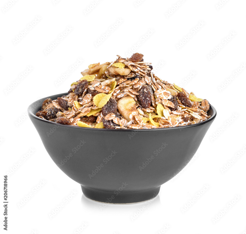 Breakfast Muesli isolated on white. Breakfast Muesli isolated on white.