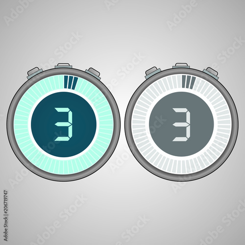 Electronic Digital Stopwatch 3 seconds
