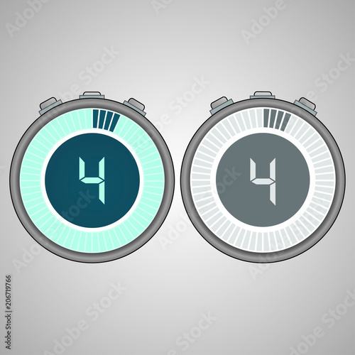 Electronic Digital Stopwatch 4 seconds
