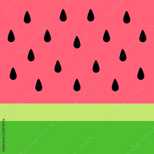 Watermelon vector background. Summer watermelon simple graphic background for banner, card or poster.