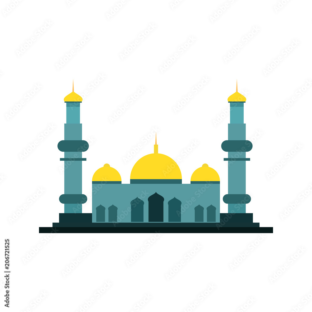 Wide Green Islamic Mosque Building Illustration Design