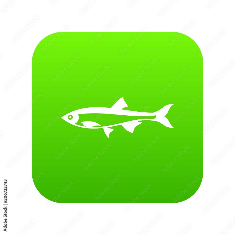 Herring fish icon digital green for any design isolated on white vector illustration Herring fish icon digital green for any design isolated on white vector illustration