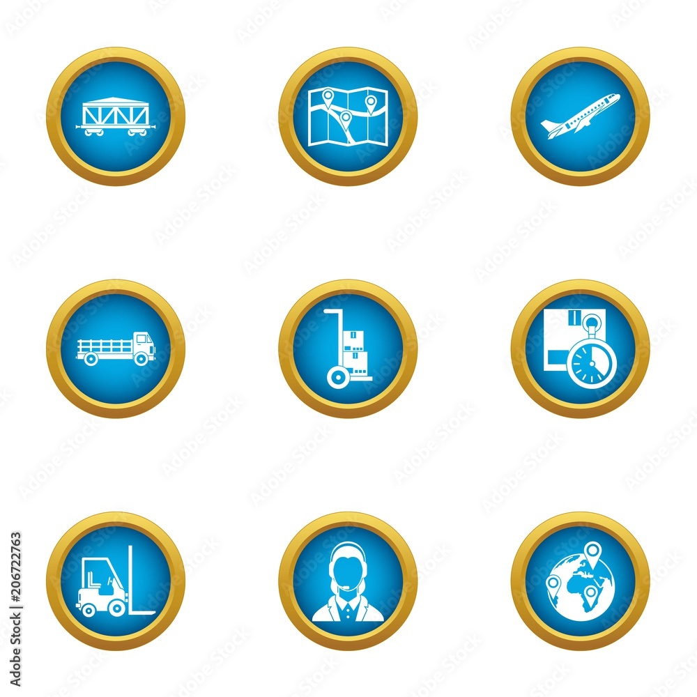 Fare icons set. Flat set of 9 fare vector icons for web isolated on white background