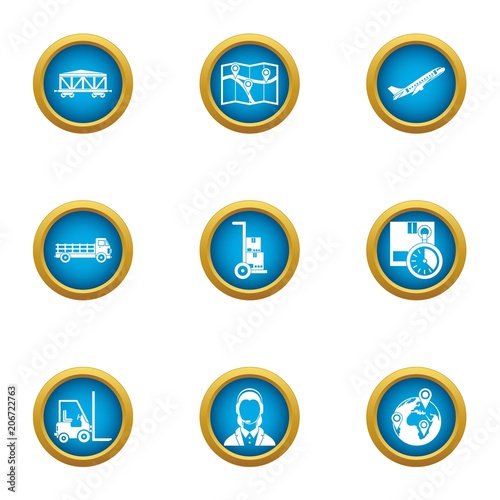 Fare icons set. Flat set of 9 fare vector icons for web isolated on white background