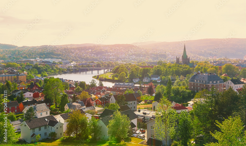 Trondheim at sunset