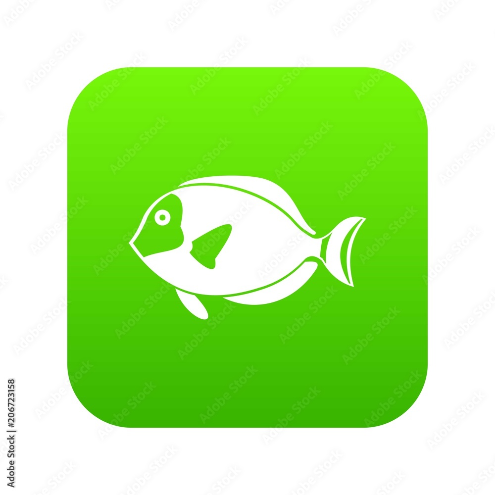Surgeon fish icon digital green for any design isolated on white vector illustration Surgeon fish icon digital green for any design isolated on white vector illustration