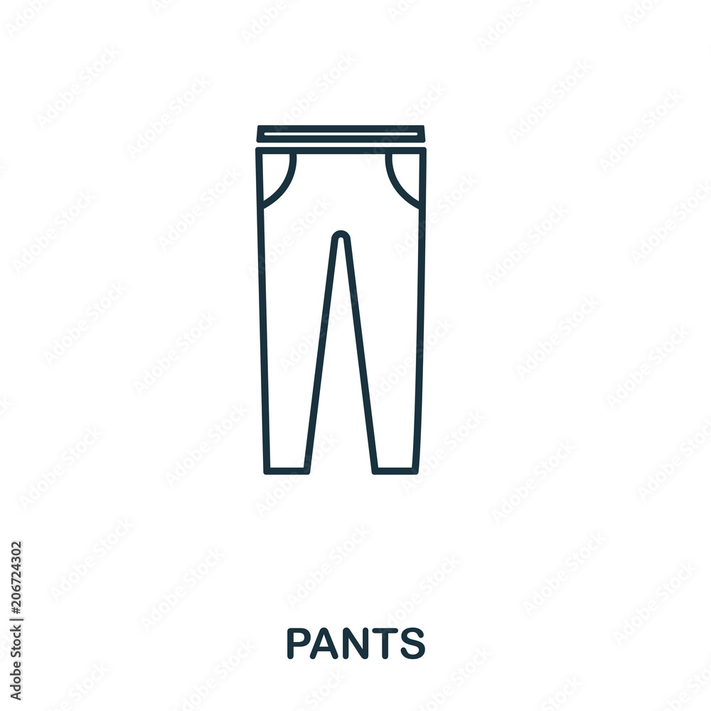 Pants icon. Flat style icon design. UI. Illustration of pants icon
