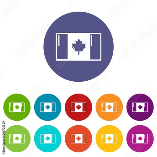Flag canada icons color set vector for any web design on white background Free Download Flag canada icons color set vector for any web design on white background - GFXLoad
