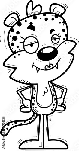 Confident Cartoon Female Leopard