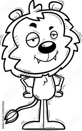 Confident Cartoon Male Lion