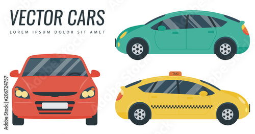 Flat design car icon. City transportation concept. Car Isolated. Vector