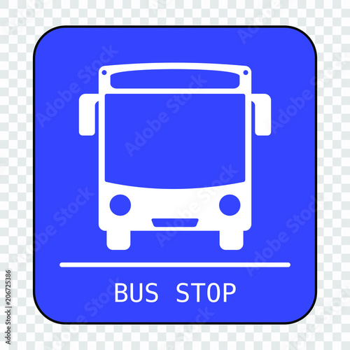 Bus stop sign, vector