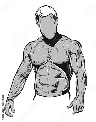 Figure athlete in a realistic style