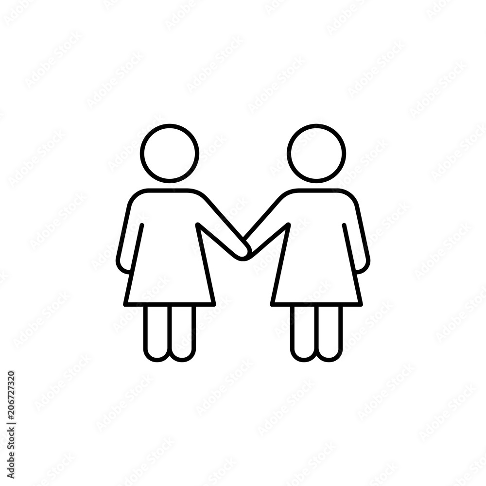 lesbians couple relationship symbol black line lesbians couple relationship symbol black line