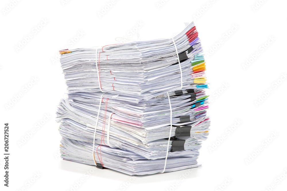 Stack of Documents isolated on white background. Documents pile. Stack of Documents isolated on white background. Documents pile.