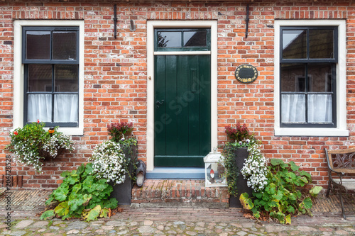 The decorated front of a house in Bourtange, a Dutch fortified village in the province of Groningen
