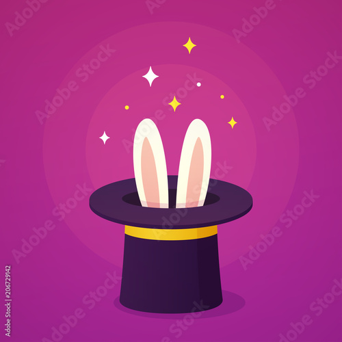 Magic hat with rabbit ears