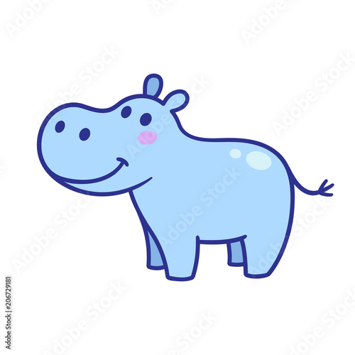 Cute cartoon hippo © sudowoodo