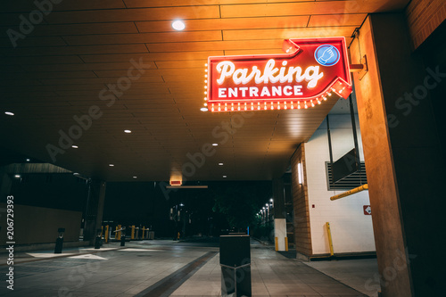 Neon City Parking at Night