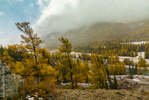 Landscape with the Altai mountains, Russia.