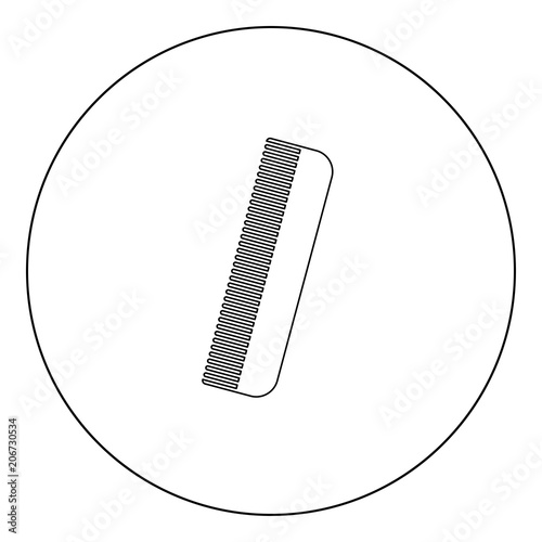 Comb icon black color in circle