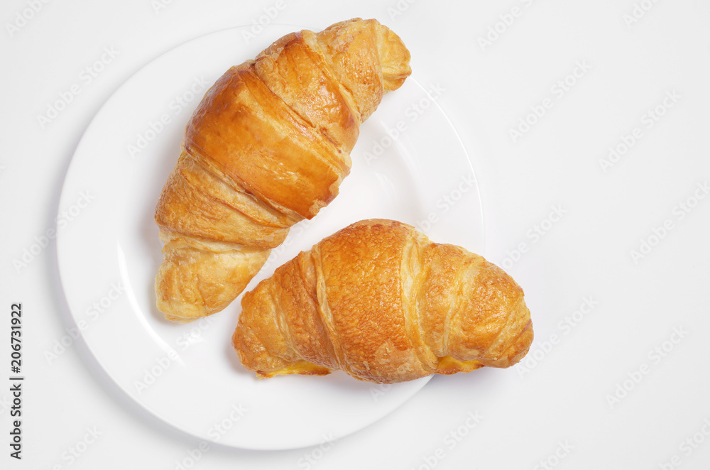 Croissants in plate Croissants in plate