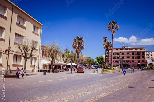 pedestrian area on the ramparts of Alghero - Sardinia