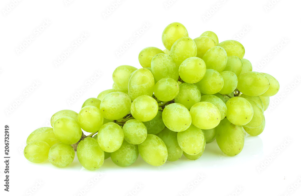 Green grape isolated on white background