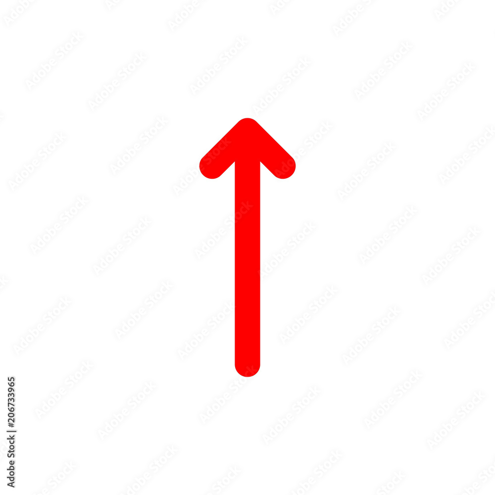 Icon red arrow up on a white background Icon red arrow up on a white background