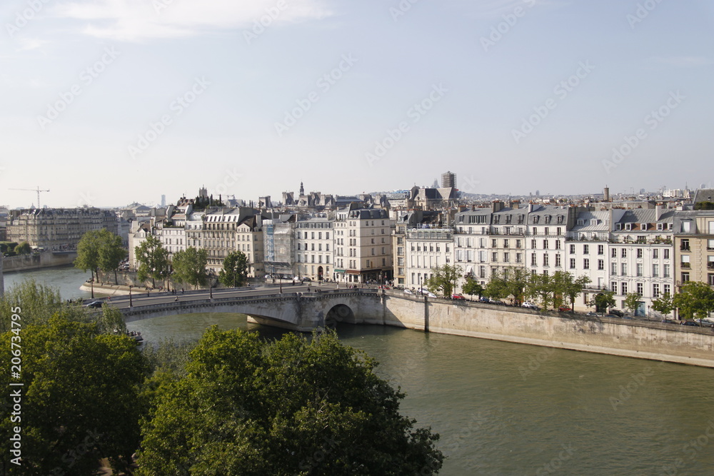 La Seine à Paris, vue aérienne
