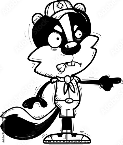 Angry Cartoon Male Skunk Scout