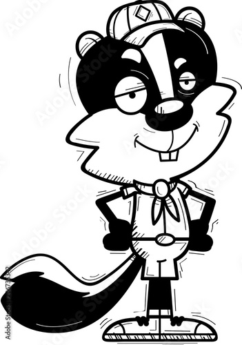 Confident Cartoon Male Skunk Scout