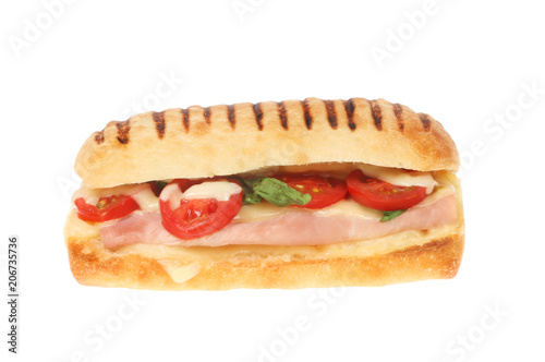 Ham cheese and tomato panini