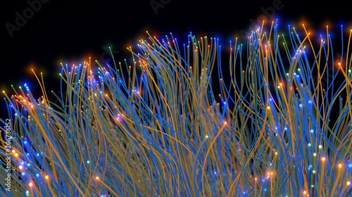 fiber optic cables. 3d illustration photo